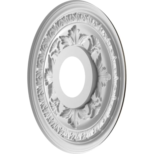 Image of Ekena Millwork 13 inchOD x 3 1 /2 inchID x 3 /4 inchP Baltimore Thermoformed PVC Ceiling Medallion (Fits Canopies up to 5 1 /4 inch), Metallic Dark Bronze