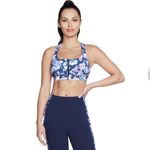 Skechers brassière zippée avec motif floral élégant veste de sport