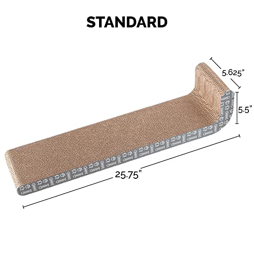 Image of Furhaven 2-Pack Scratching Boards w / Catnip & Wall-Mounting Hooks for Indoor Cats, Reversible - Wall-Mounted Corrugated Cat Scratchers - Gray /White Print, Standard /2-Pack
