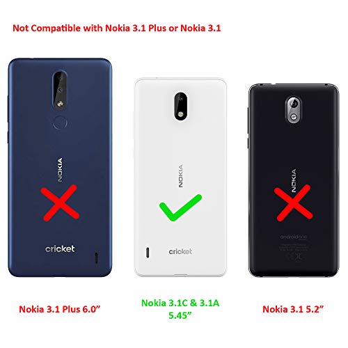 Z-Gen - Compatible With Nokia 3.1C (Cricket Wireless), Nokia 3.1A (At&T) 5.45" 3.1 C / 3.1 A - Phone Case W/Stand/Belt Clip Holster + Tempered Glass Screen Protector - Cv1 Black #TOP1