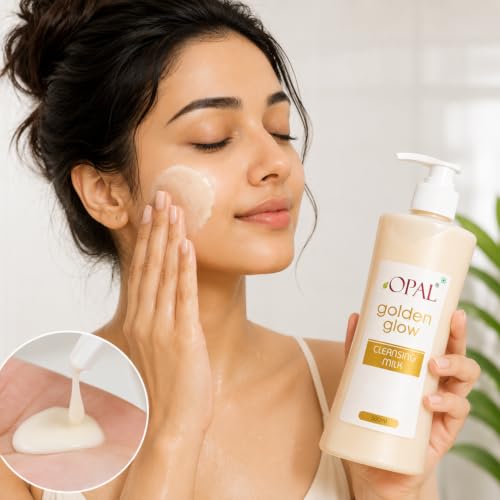Image of OPAL Golden Glow Cleansing Milk | Deep Pore & Gentle Cleansing | Enriched with Natural Extracts | Nourishing & Hydrating | Suitable for Face, Body, and Hands (500 ML)