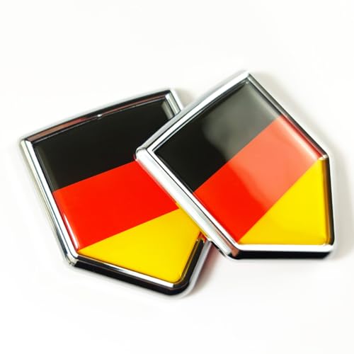 Image of Newperlite Germany Flag Decal Sticker Car Emblem German Flag Car Decoration Accessories Chrome Shield for Truck Vehicles Cars, 2 Pack
