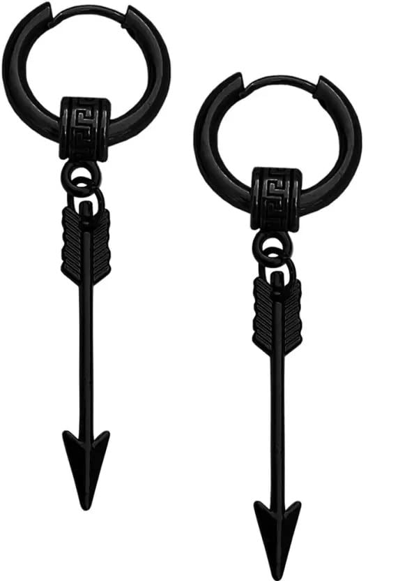 Arrow Hip Hop Punk Exaggerated Stainless Steel Earrings for Men and Women-image-36