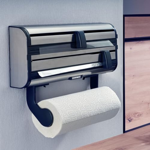 Portarrollos de cocina Leifheit para evitar tirones con su sistema de triple corte limpio 3