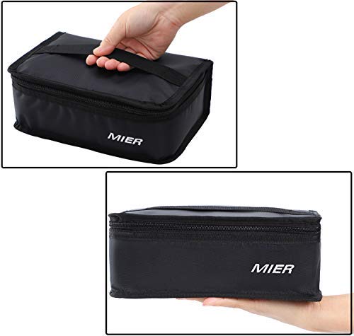 MIER Kleine Lunch-Tasche Mini Kühltasche für unterwegs 3L Leichte Picknicktasche Damen und Herren für Arbeit, Schule, Auto, Picknick, Strand-Schwarz 5