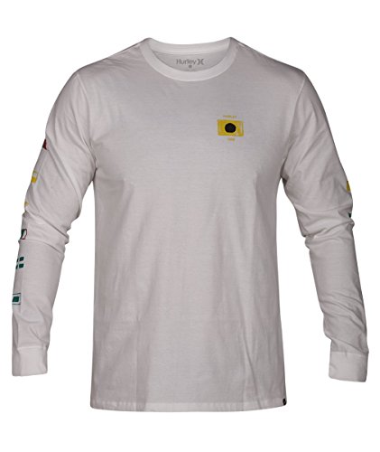 Hurley AJ1754 Men's Premium Seaworthy Tee Long Sleeve, White - Small