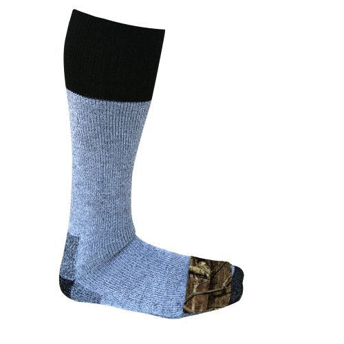 Heat Factory Acrylic Blend Socks with Foot Heat Warmer Pockets, 2 Pairs, Camo/Grey, Medium/Large