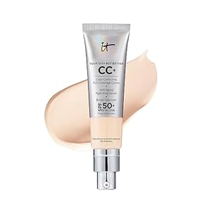 IT Cosmetics Your Skin But Better CC+ Cream – Color Correcting Cream, Full-Coverage Foundation, Hydrating Serum & SPF 50+ Sunscreen – Natural Finish – 1.08 fl oz