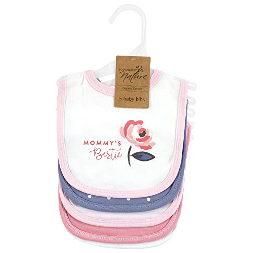 Image of Touched by Nature Unisex Baby Organic Cotton Bibs, Bubblegum Floral, One Size
