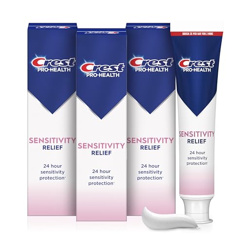 Crest Sensitivity Toothpaste 4.8 oz (3 Pack), Relieves Sensitivity, Strengthens Gums, Anticavity, Clinically Proven, Antibacterial Toothpaste