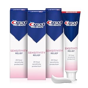 Crest Sensitivity Toothpaste 4.8 oz (3 Pack), Relieves Sensitivity, Strengthens Gums, Anticavity, Clinically Proven, Antibacterial Toothpaste