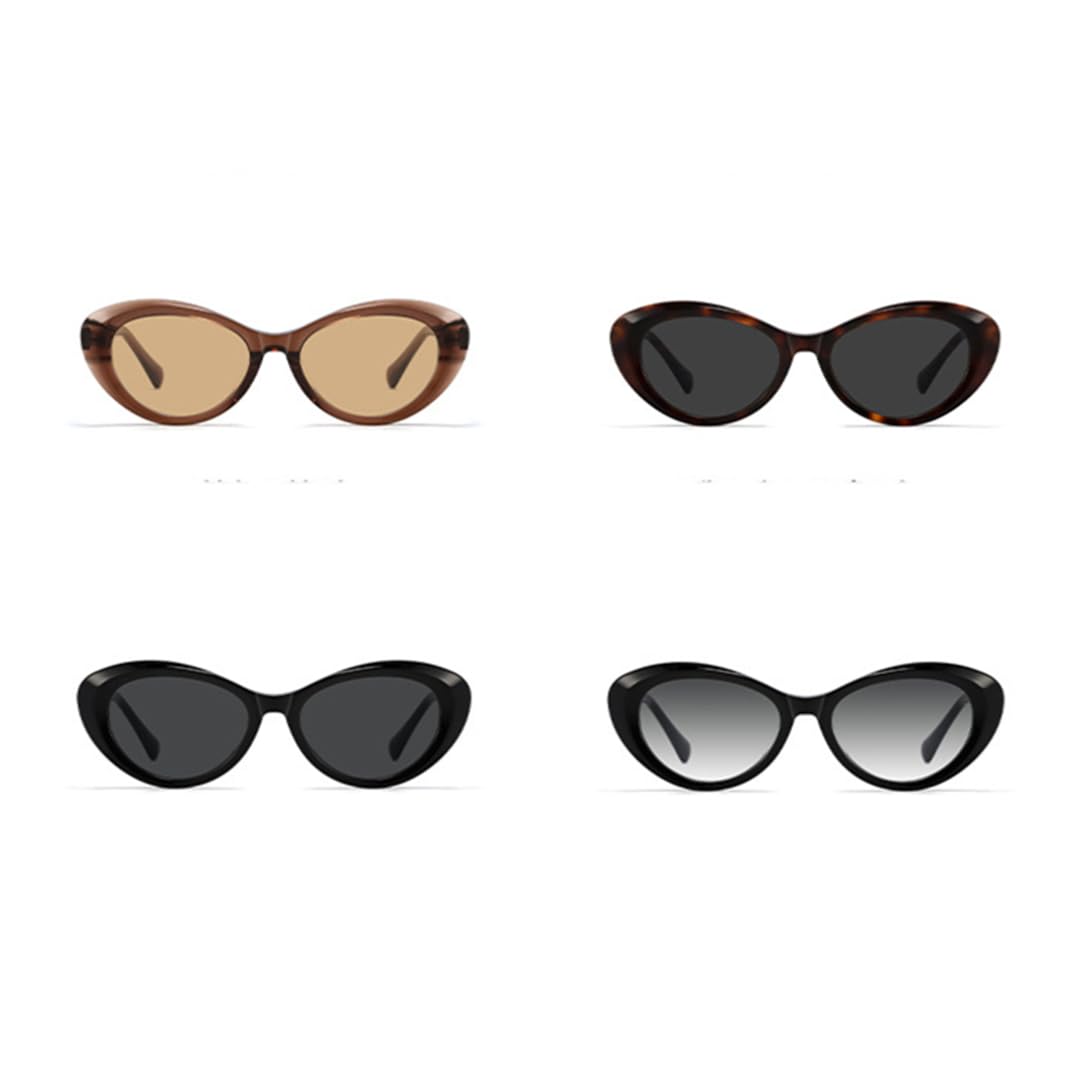 Occhiali da sole in acetato da donna, modello cat eye, spessi, alla moda, protezione UV400, da uomo