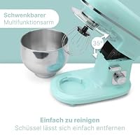 Bomann® Küchenmaschine 1100 Watt | Knetmaschine 5L | inkl. Knethaken, Rührhaken und Schneebsen | für bis zu 3 kg Teig | robustes Spezialgetriebe | Food Processor | Teigmaschine KM 6030 CB mint – Ansicht 6