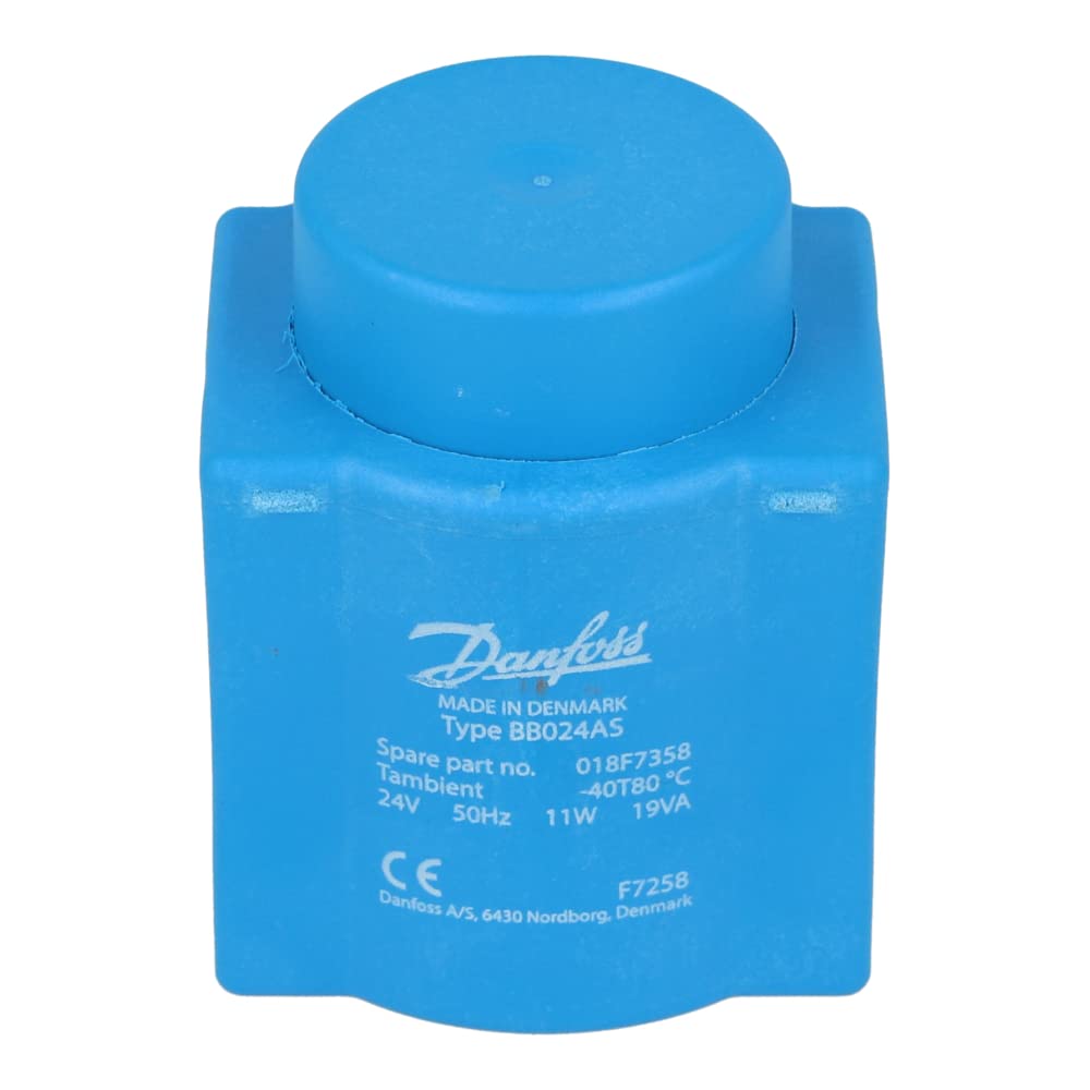 018F7358 | DANFOSS HIGH PERFOMRANCE Coil, 24V, 50HZ, IP00, DIN Spade, 13.5MM Actuator, Clip ON