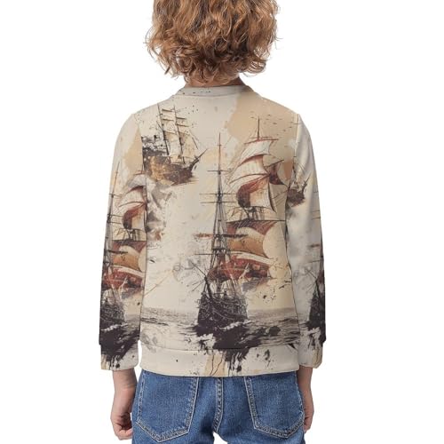 Pirate Theme with Sketches And BlotsChildren's Casual Pullover Sweatshirt Loose Fit8-10Y2