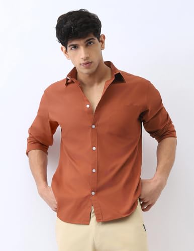 Image of Urbano Fashion Men's Cotton Full Sleeve Regular Fit Casual Solid Shirt