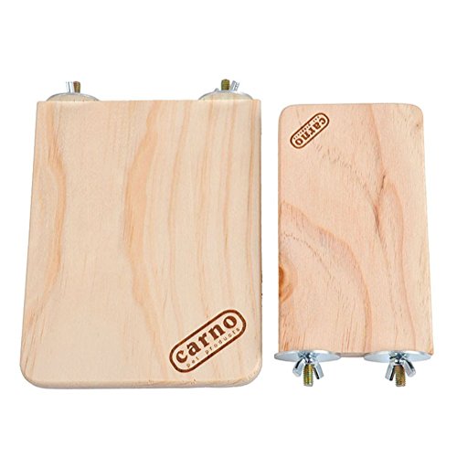 Image of Hypeety Wooden Platform Pet Dwarf Hamster Gerbil Rat Small Animal Sport Exercise Toy Pet Parrot Bird Cage Perches Square Toy (M)