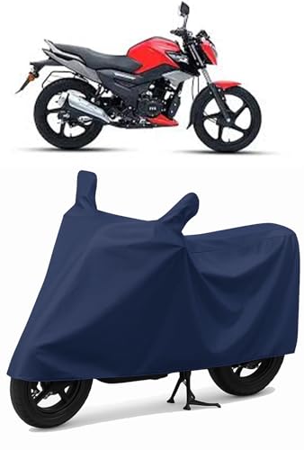 Image of Shield Heavy Duty Bike Cover for TVS Raider 125 | All-Season, Tear-Proof, Water-Resistant Fabric | with Side Mirror Pocket & Buckle Belt