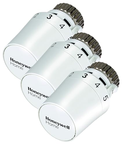 Honeywell Home Heizkörper Thermostatkopf Thera-5, M30 x 1,5-Anschluss, mit Nullstellung, weiß (Packung mit 3)