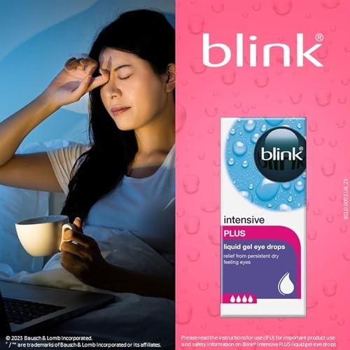 Blink Intensive Plus Liquid Gel Eye Drops - Relief from Dry Eyes - Instant & Long-Lasting Lubricating Eye Drops with Hyaluronic Acid, Suitable for Use with Contact Lenses, 10 ml - Image 3