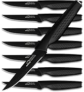 Amorston Steak Knives Set of 8, Stainless Steel Steak Knife Set, Serrated Steak Knives Dishwasher...