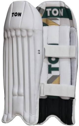 TABAKH SS Ton Pro 2.0 Cricket Wicket Keeping Leg Guards - Mens Size RH, Light Weight (White Color)