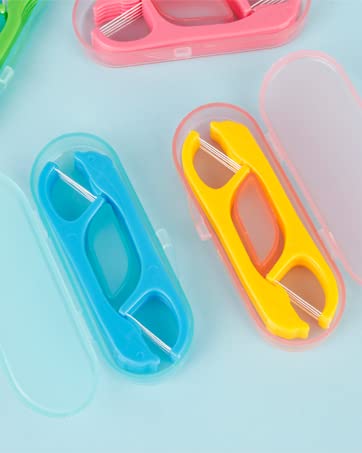 Kids Micro Travel Flosser Dispenser 4 Case Holy Rose Portable Dental Floss Cases 4 Boxs With Floss Sticks 280 Count,Containers Flossers Sealed Storage,Neat And Orderly #TOP3
