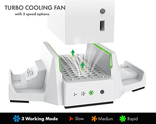 Elecgear Vertical Cooling And Charging Stand For Xbox Series S, 2X Rechargeable Battery And Dual Charger Dock For Xbox Controller, Cooling Fan With Led Lights And Usb Port For Gaming Accrssories #TOP1