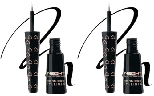 Image of INSIGHT No Smudge Eyeliner - Black | Intense Matte Finish | Quick Drying |Smooth Application | Waterproof | Smudgeproof, 4 ml (Pack of 2)