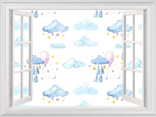 Cloud Wall Decal Kids Wall Stickers 24” x 32”, Nursery