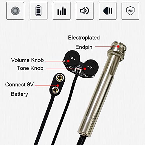 Guitar Part for Active Guitar Pickup with Soft Tone Volume Knobs 9V for Acoustic Folk Classical Guitars