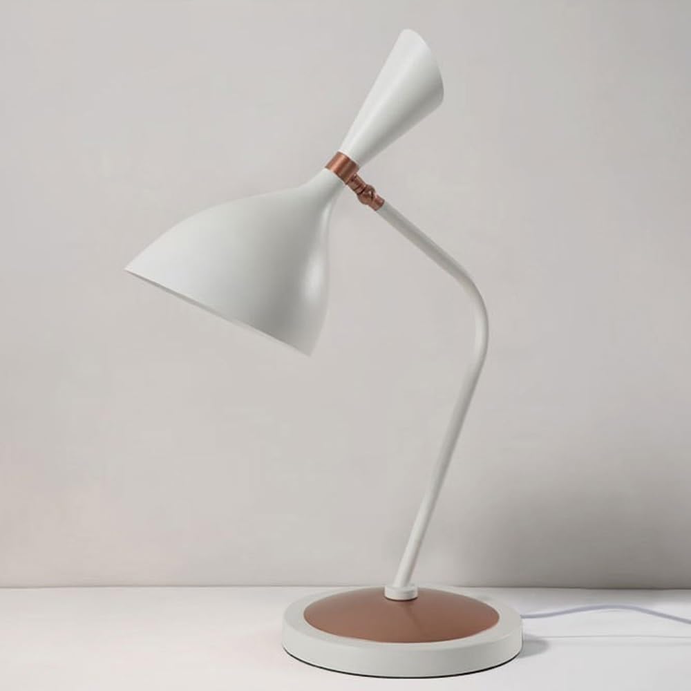 Dfaeekiyo White 25Inch Post-Modern Nightstand Table Light Nordic Modern Reading Lights Desk Lamp Bedroom, Living Room, Home Office(White)