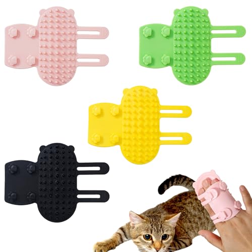 4 Pcs Cat Self Groomer,Cat Face Scratchers,Silicone Self Groomer For Indoor,Corner Scratcher,Head For Climbing Frames & Table Legs, Reduces Shedding, Scratching & Itchiness