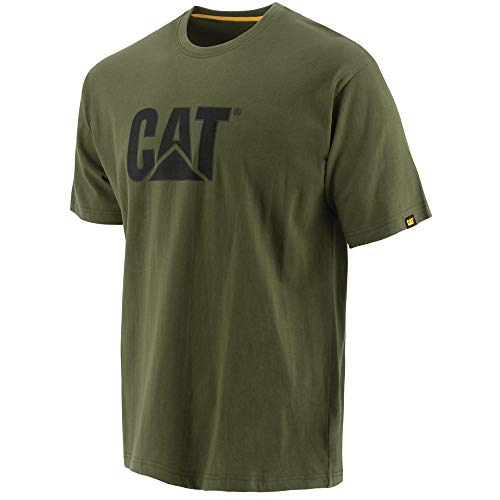 Caterpillar Men's Cat Iconic Logo Premium Ringspun Combed Cotton Tee - Green - Medium