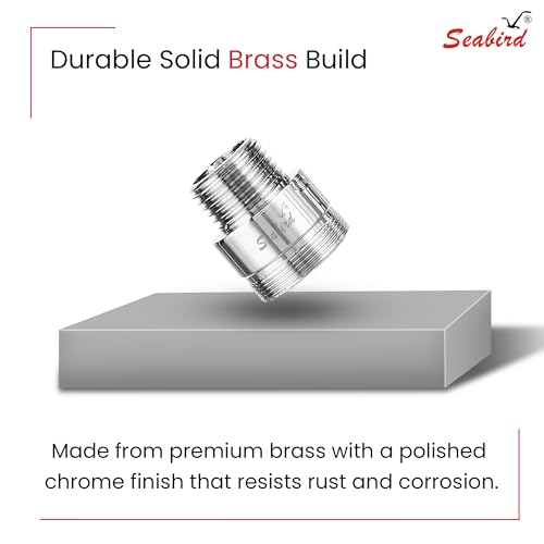 Image of SEABIRD Extension Fitting Connectors for Shower Filter | Chrome Finish Adapters - 22F, 24M & 28M Universal Thread Sizes | Easy Installation for Bathroom & Kitchen Taps