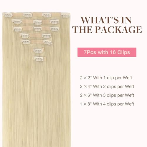Image of GOO GOO Seamless Clip in Hair Extensions Real Human Hair Remy Extensions