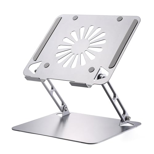 URBAN KINGS Metal Laptop Stand with 360° Rotating Base, Ergonomic Computer Riser for Desk, Adjutable Height Muti-Angle, Foldable Laptop Mount,10-15.6″ (Silver Standard) URBAN KINGS Metal Laptop Stand with 360° Rotating Base, Ergonomic Computer Riser for Desk, Adjutable Height Muti-Angle, Foldable Laptop Mount,10-15.6″ (Silver Standard)