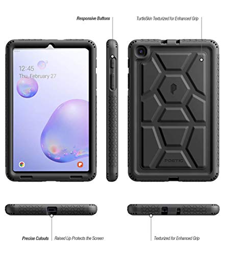 Poetic Turtleskin Series Designed For Samsung Galaxy Tab A 8.4 2020 Tablet Case, Model Sm-T307, Heavy Duty Shockproof Kids Friendly Silicone Case Cover, Black #TOP1