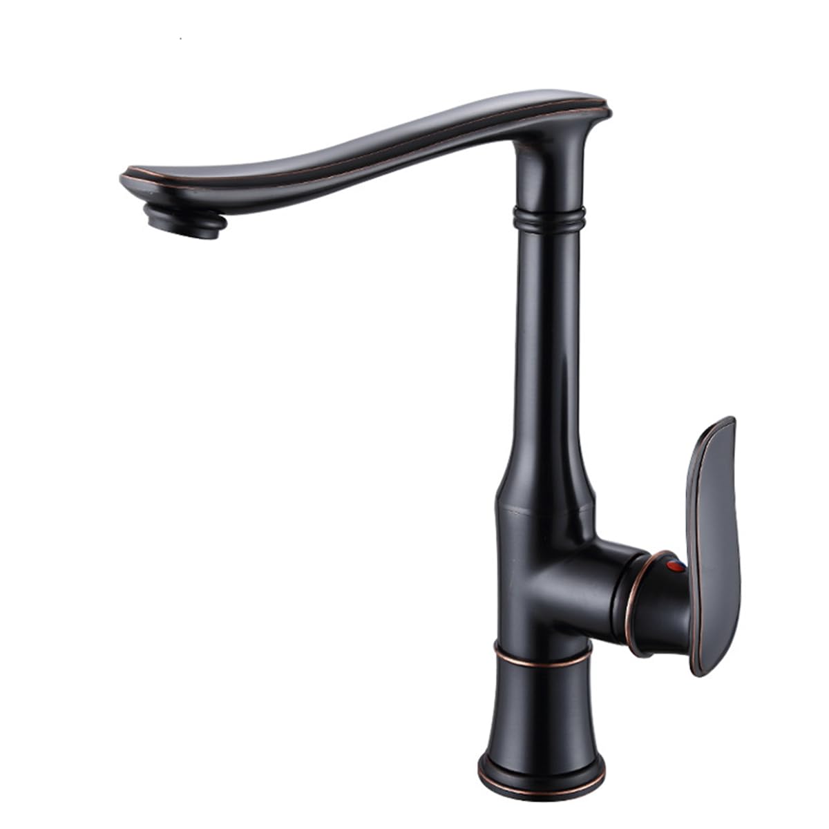 Wasserhahn Bad Schwarz Retro Einhebel Waschbecken Armaturen Hoch Waschtischarmatur 360°Schwenkbar Mischbatterie Badarmatur