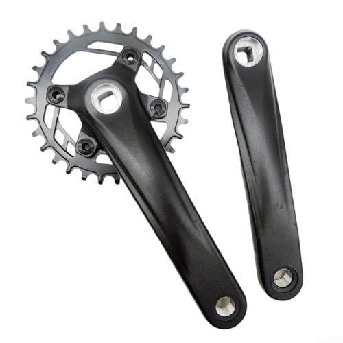 Bielas de bicicleta de 30 dientes para bicicleta individual para velocidad para bicicleta eléctrica y bicicleta de montaña con brazo de manivela de 170 mm e interfaz cuadrada