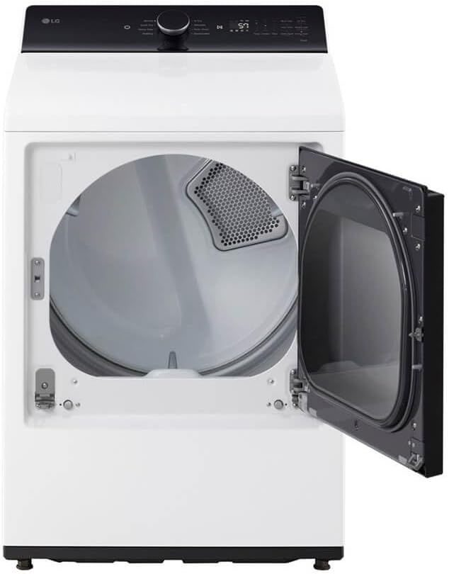 LG 27 Inch Top Load Electric Dryer with 7.3 cu ft Capacity in White DLE8400WE