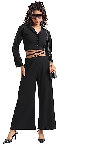 Image of KETCH Women's Polyester Blend Regular Fit Full Sleeve Co-Ord Set
