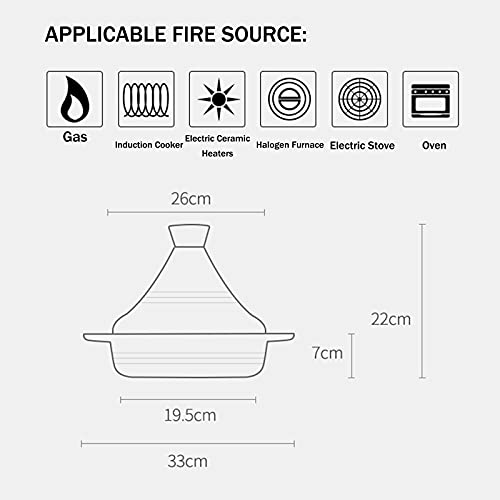 3L Ceramic Tagine Pot For 3-5 People - Moroccan Nonstick Cooking Pot Kitchen Cooker With Lid For Cooking Healthy Food,Green #TOP6