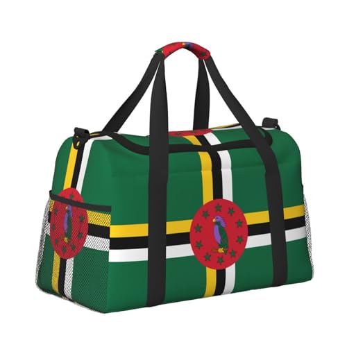 Flag of the Commonwealth of Dominica Handheld travel bag weekend bag fitness yoga bag suitable for fitness and other scenarios3