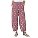 Produktbild Jocund Leinenhose Damen Sommer Große Größen Leinen Hose Druck Freizeithose mit Taschen,7/8 Sommerhose Große Größen Gänseblümchen Drucken Bequemer Schnitt Gummibund High Waist Yogahose