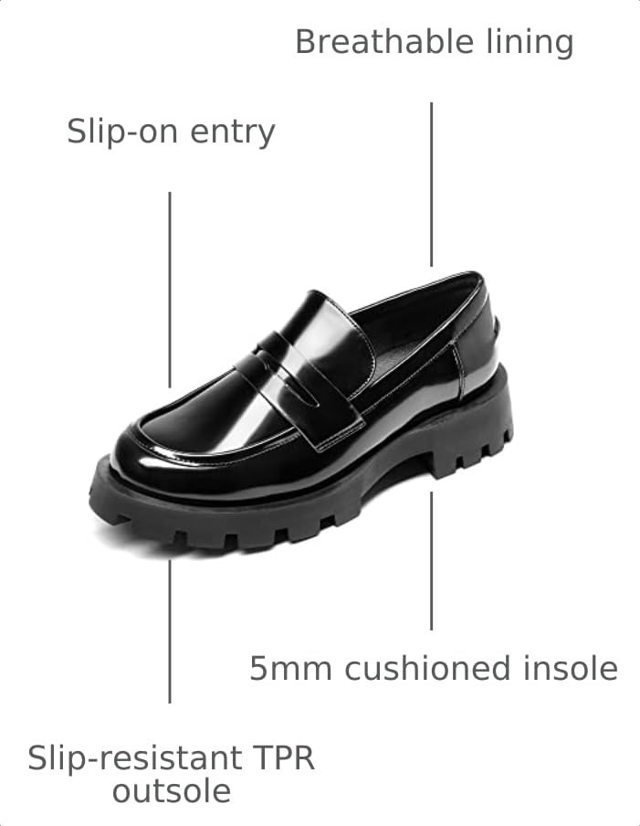 Image of DREAM PAIRS Womens Penny Loafers Platform Chunky Shoes