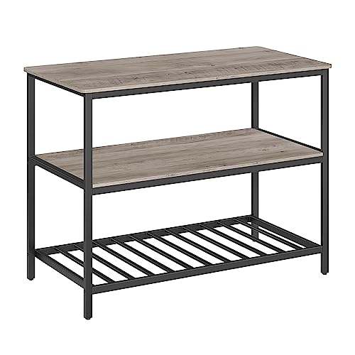 VASAGLE Küchenregal mit großer Arbeitsplatte, 3-stufiges Mikrowellenregal, Stahlrahmen, 60 x 120 x...