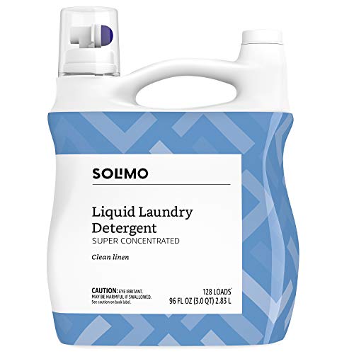 Amazon Brand - Solimo Concentrated Liquid Laundry Detergent, Clean Linen, 128 loads, 96