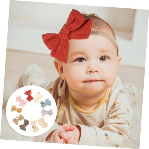 TOYANDONA 10Pcs Cotton Dot Bow Headbands Newborn Hair Accessories Soft Elastic Hairbands for Party Birthday Daily Wear3