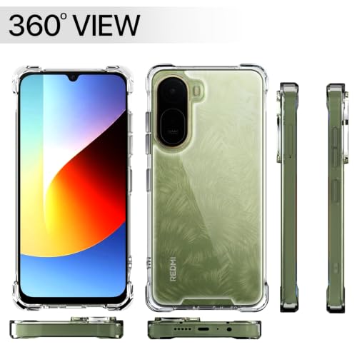 Image of Outlouders Back Cover for Redmi A7 Pro /Poco C85x 5G Clear Transparent PC + TPU Bumper Case with Raised Edges for Shockproof Protection (Transparent)